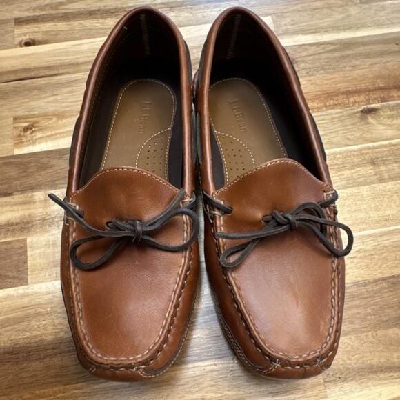 L.L. Bean CLEAN Men’s Brown Leather Moccasin‎ Shoe Model 197690 Size 10 D main image 11